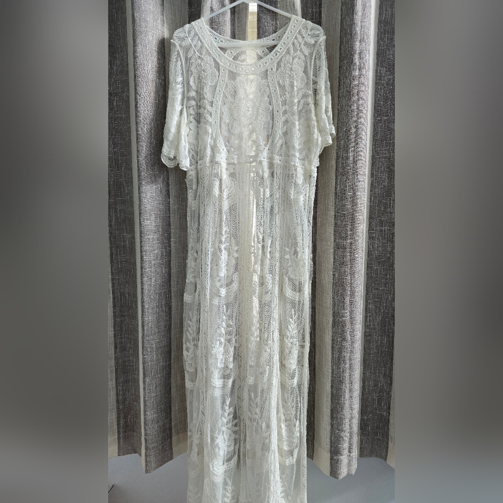 See-Through Lace Maxi Dress